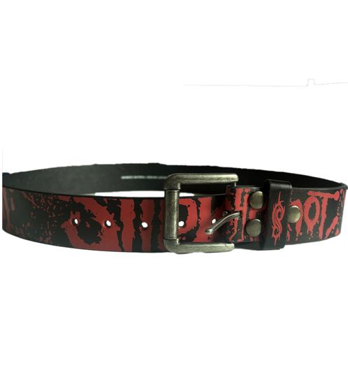 Slipknot Gürtel der Metal-Band für Damen oder Herren Einheitsgröße 95cm verstellbarer Freizeit-Gürtel BT105771SLP Schwarz/Rot