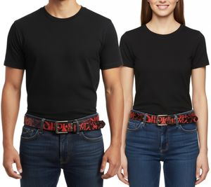 Cintura Slipknot in metallo per donna o uomo, taglia unica, cintura casual regolabile da 95 cm, BT105771SLP, nero/rosso Cintura Slipknot in metallo per donna o uomo, taglia unica, cintura casual regolabile da 95 cm, BT105771SLP, nero/rosso
