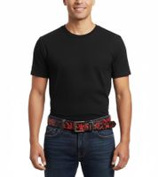 Cinturón Slipknot de la banda de heavy metal para mujer y hombre, talla única, cinturón casual ajustable de 95 cm, BT105771SLP, negro/rojo Cinturón Slipknot de la banda de heavy metal para mujer y hombre, talla única, cinturón casual ajustable de 95 cm, BT105771SLP, negro/rojo