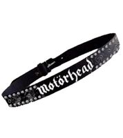 Ceinture Motörhead pour femme ou homme, taille unique, 100 cm avec logo, ceinture décontractée BT104890MTR, noir/gris Ceinture Motörhead pour femme ou homme, taille unique, 100 cm avec logo, ceinture décontractée BT104890MTR, noir/gris