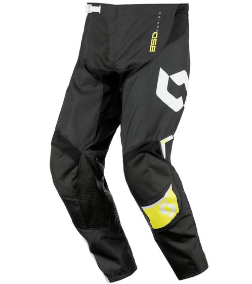 Pantaloni da motocross SCOTT Pant 350 da uomo, abbigliamento sportivo con polsini a fondo gamba, 240917 1040 Nero/Bianco/Giallo