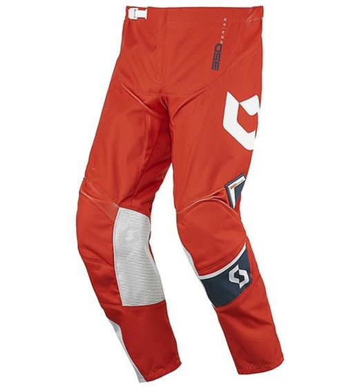 SCOTT Pant 350 Men's Motocross Pants, Motorsport Clothing with Lower Leg Cuffs, 240917 1454 Orange/White/Navy