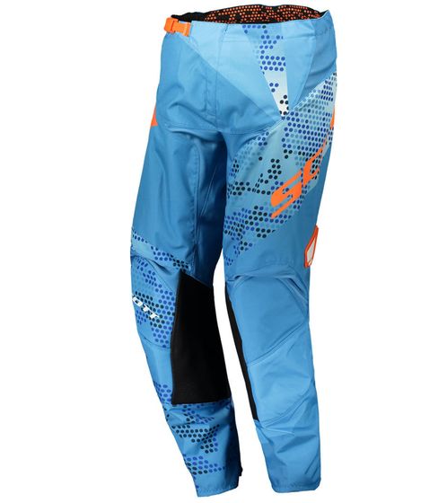SCOTT Pant 350 Kids Motocross Pants Motorsport Clothing with Leather Knees and Ratchet Closure 263439 1454 Blue/Orange
