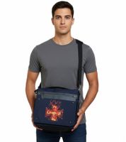 Slayer Metal-Band Umhänge-Tasche Messengerbag Laptop-Tasche Fan-Artikel 37 x 32 x 4 cm Schwarz/Rot