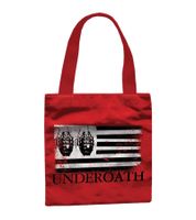Borsa a tracolla della band metalcore Underoath, elegante borsa shopping, merchandise per fan, 31 x 33 x 3 cm, LB1071901UND, Rosso/Nero/Bianco