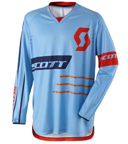 SCOTT Jersey 350 Men's Motocross Jersey, Long-Sleeved Bike Shirt with Padded Elbows 246905 1454 Blue/Orange