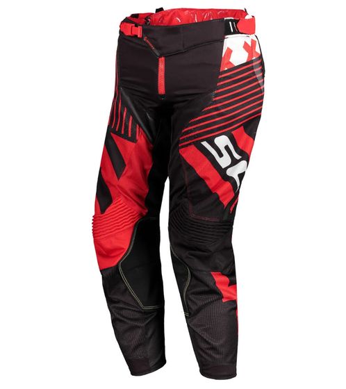 Pantaloni da motocross SCOTT Pant 450 Patchwork da uomo, abbigliamento sportivo con zona ginocchio estesa, 263436 1042, nero/rosso/bianco
