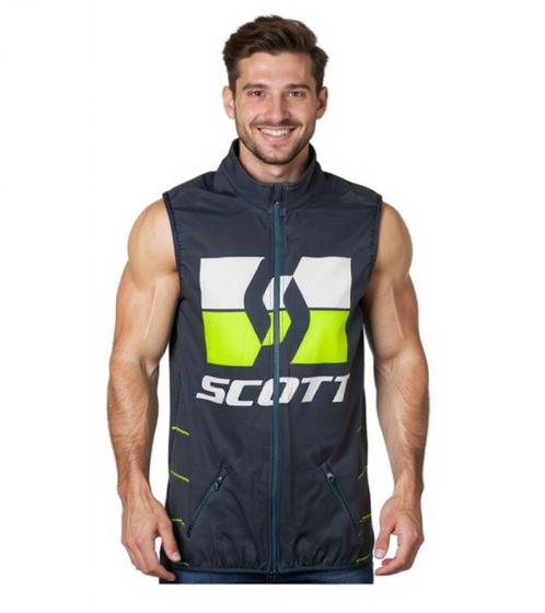 SCOTT Vest Enduro Herren Moto-Cross Weste Bike-Weste aus windabweisendem Material 268623 1054 Blau/Gelb