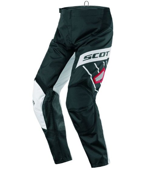 SCOTT Pant 350 Men's Motocross Pants, Motorsport Clothing with Lower Leg Cuffs, 246911 1018 Black/White/Red