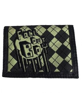 Cartera elegante de Fall Out Boy con un llamativo motivo, estilo gótico, FW108967FOB, negra/verde Cartera elegante de Fall Out Boy con un llamativo motivo, estilo gótico, FW108967FOB, negra/verde