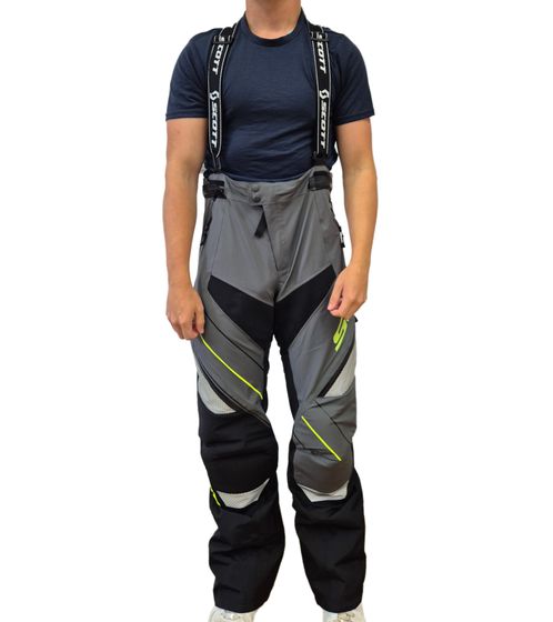 Pantaloni con bretelle da motocross SCOTT Shell Pro da uomo, Abbigliamento Motorsport, Pantaloni Softshell impermeabili, 245001-5731, Nero/Verde/Grigio