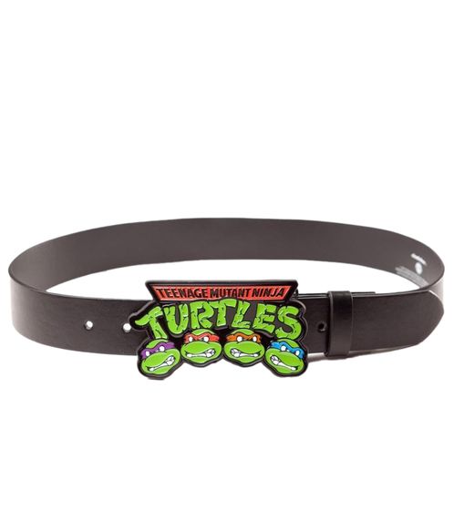 Ninja Turtles Belt for Women or Men, Leather Belt with Logo Buckle, Casual Belt, 126.5 cm, BT160648TMT, Black