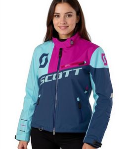 SCOTT Shell Pro Women's Motocross Jacket, Bike Jacket with Dryosphere Membrane, Softshell Jacket, 245005 5340 Pink/Blue