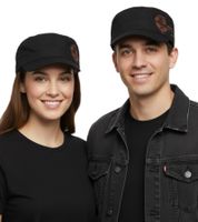 Evanescence Unisex Cotton Cap in a Military Cut with a Slightly Curved Fit, Black Evanescence Unisex Cotton Cap in a Military Cut with a Slightly Curved Fit, Black