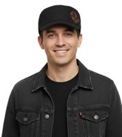 Evanescence Unisex Cotton Cap in a Military Cut with a Slightly Curved Fit, Black Evanescence Unisex Cotton Cap in a Military Cut with a Slightly Curved Fit, Black