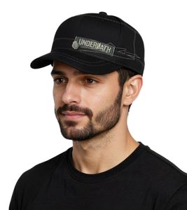 Gorra de algodón de la banda de metalcore Underoath, corte militar y visera ligeramente curva, negra Gorra de algodón de la banda de metalcore Underoath, corte militar y visera ligeramente curva, negra