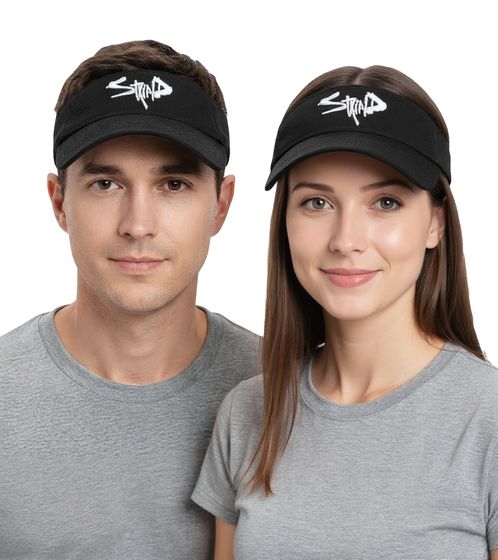 Casquette visière unisexe teintée, élégante en coton, pare-soleil, décontractée, 1611ST, noire Casquette visière unisexe teintée, élégante en coton, pare-soleil, décontractée, 1611ST, noire