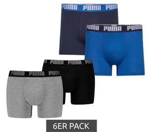 6er Pack PUMA Everyday Basic Boxer Herren Boxer-Shorts Baumwoll-Unterhose 521015001 Blau oder Schwarz/Grau