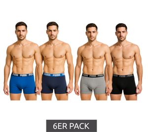 6er Pack PUMA Everyday Basic Boxer Herren Boxer-Shorts Baumwoll-Unterhose 521015001 Blau oder Schwarz/Grau