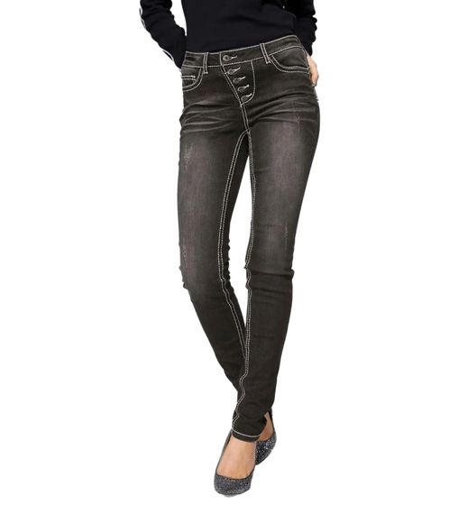 ARIZONA Women's Jeans: Fashionable Denim Pants with Destroyed Effects, Cotton Pants, 2588 0969 Black