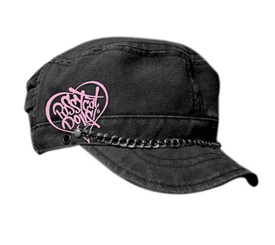 Casquette unisexe Pussycat Dolls, style cadet, en coton, avec chaîne et petit bord, FC110460PCD, gris/rose