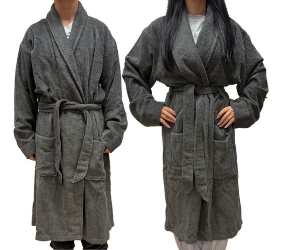 Peignoir PUMA unisexe avec deux poches latérales ouvertes, Robe de chambre, 660008 41 Gris