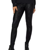 ONLY Polly Damen Leggins Schlupf-Hose im Schlangenlook enganliegende Party-Hose 2908 2738 Schwarz/Blau