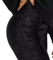 ONLY Polly Damen Leggins Schlupf-Hose im Schlangenlook enganliegende Party-Hose 2908 2738 Schwarz/Blau