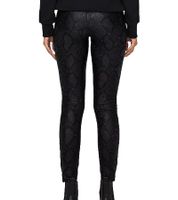 ONLY Polly Damen Leggins Schlupf-Hose im Schlangenlook enganliegende Party-Hose 2908 2738 Schwarz/Blau