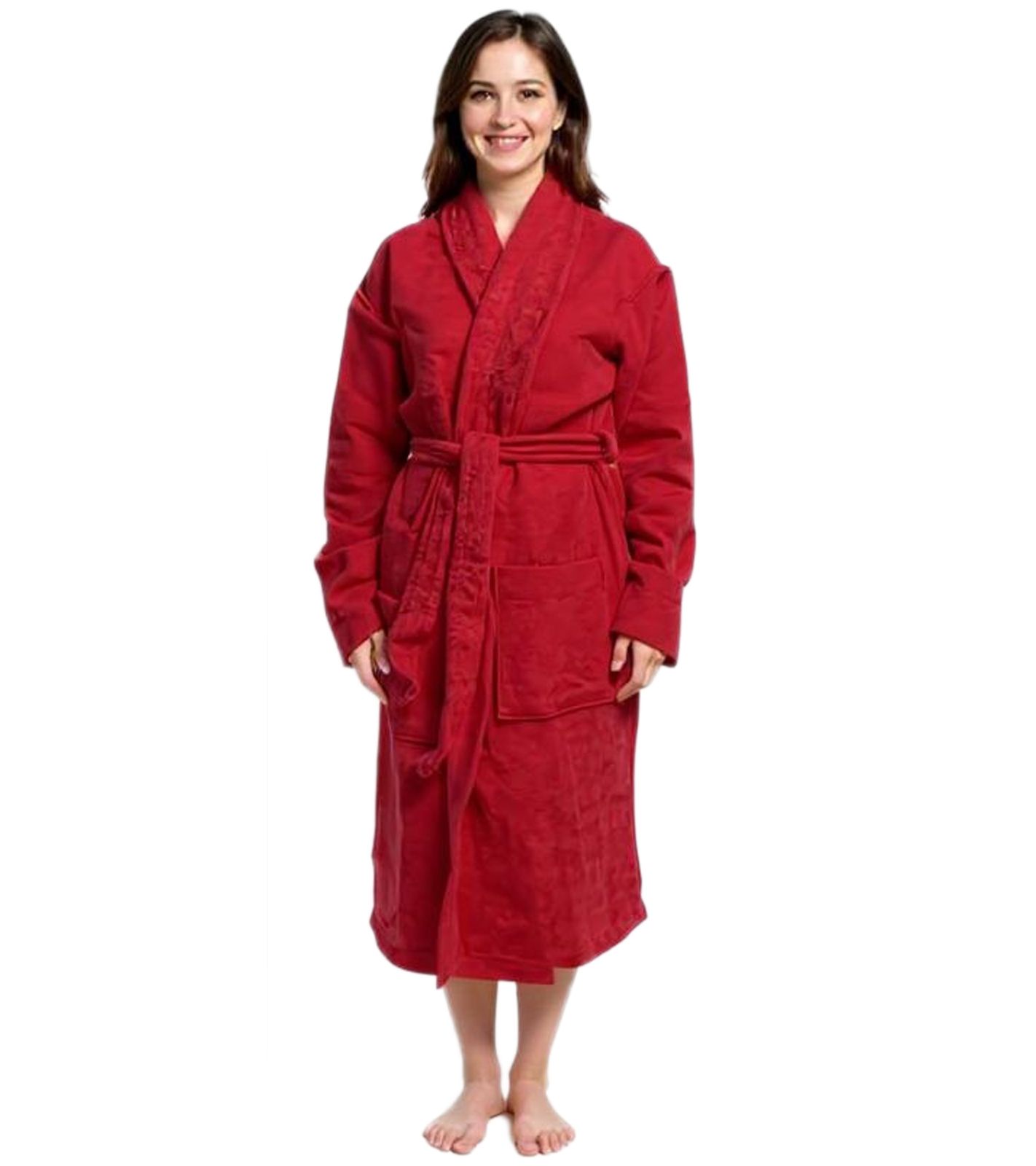 PUMA Unisex Bademantel mit Zwei offene Seitentaschen Morgen-Mantel 660008 40 Rot
