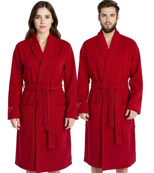 PUMA Unisex Bademantel mit zwei offenen Seitentaschen Morgen-Mantel 660008 40 Rot