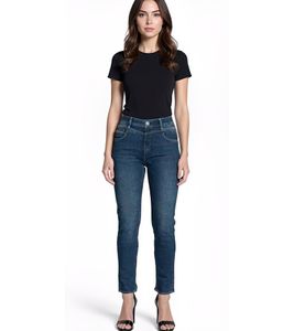 Pantalon Herrlicher Peppy Slim pour femme, jean slim en denim, 5 poches, 4904 6955 Bleu