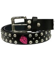 Cintura in pelle con grafica a granate dei Green Day, stile punk rock, nera casual Cintura in pelle con grafica a granate dei Green Day, stile punk rock, nera casual