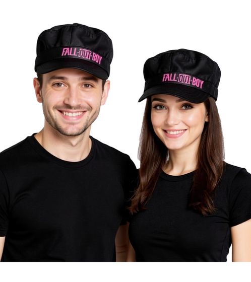 Cappellino in cotone stile cadetto dei Fall Out Boy, gruppo alternative rock, con chiusura in velcro FC103537FOB, nero Cappellino in cotone stile cadetto dei Fall Out Boy, gruppo alternative rock, con chiusura in velcro FC103537FOB, nero