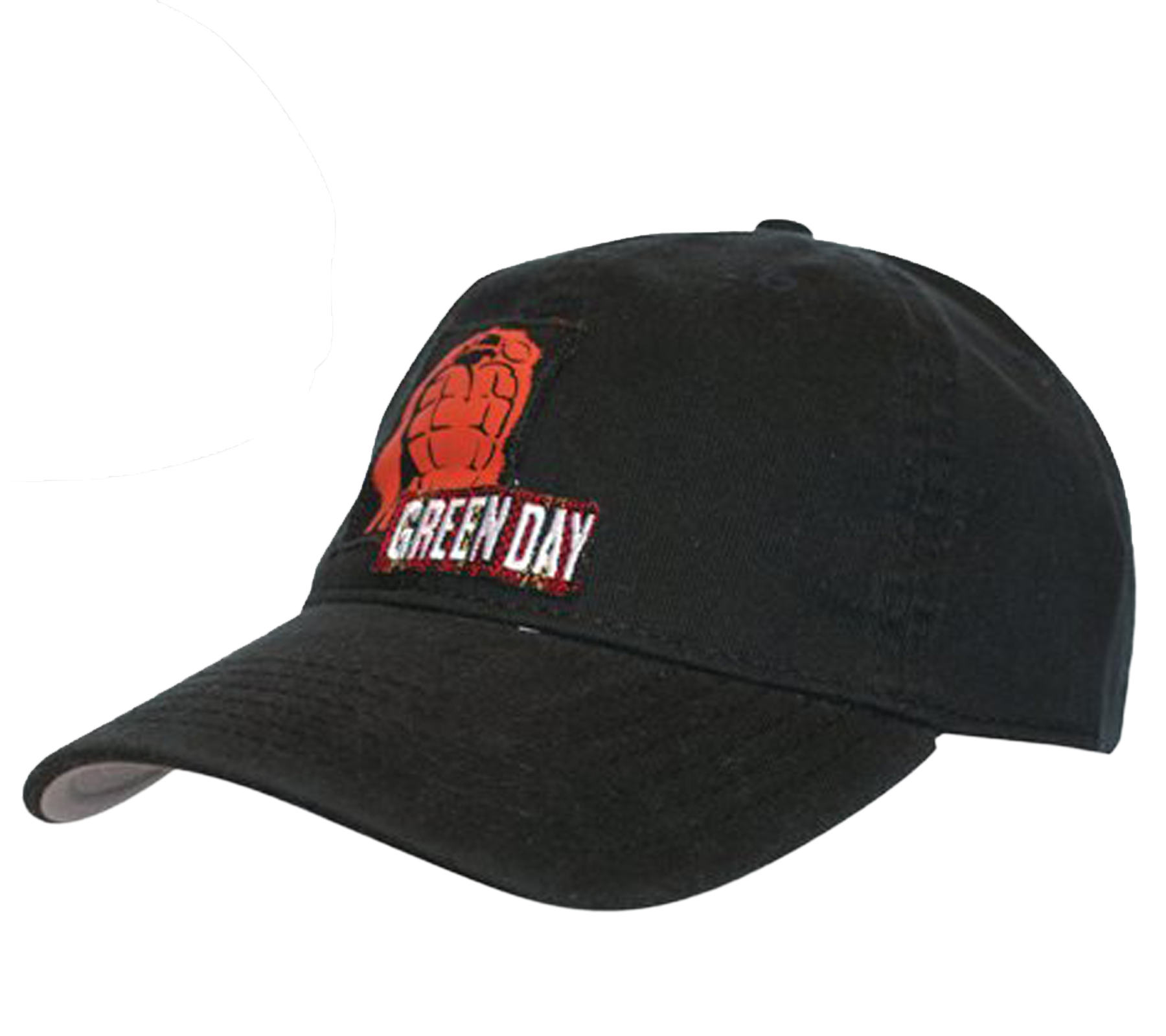 Green Day Unisex Punkrock-Band Baumwoll-Cap Flex-Cap mit Granaten-Logo TC102229GRN Schwarz