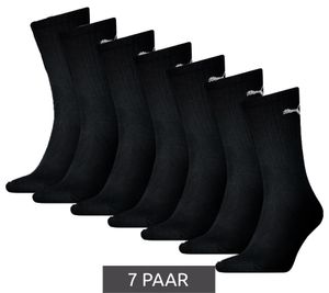 7 Paar PUMA schlichte Sport-Socken Baumwoll-Socken Tennis-Socken lange Strümpfe 701222094 003 Schwarz