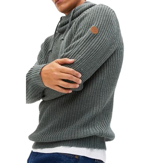 Suéter de punto grueso para hombre con cuello chal, suéter para uso diario, 936466 Verde Eucalipto