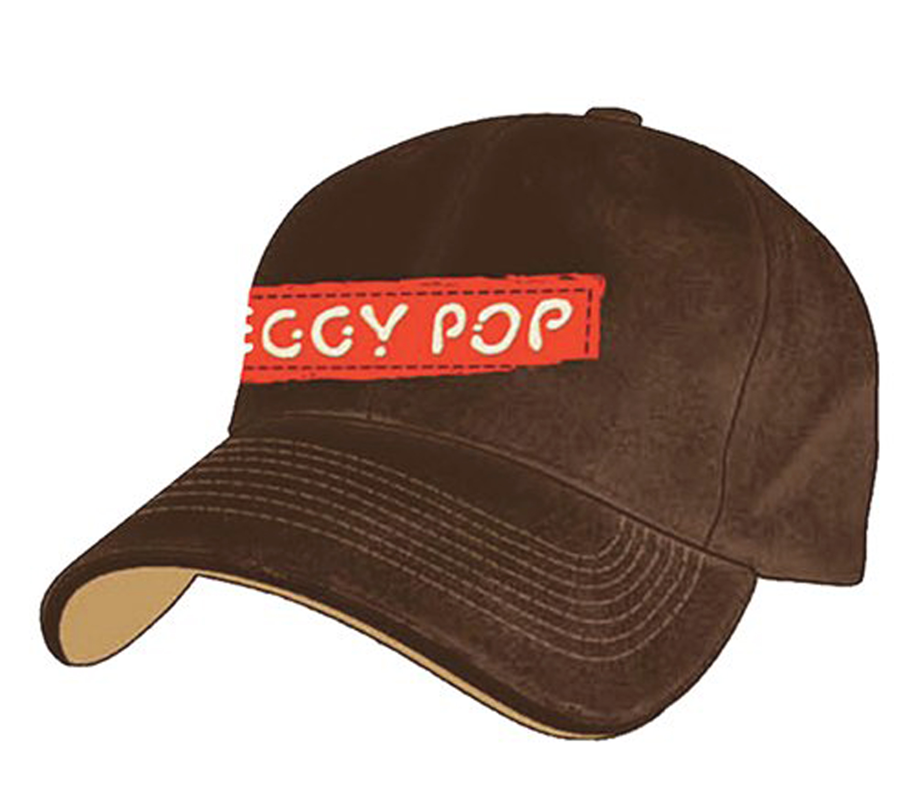 Iggy Pop Unisex Cap Baumwoll-Cap Punk-Rocker mit leicht gebogenem Schirm Base-Cap TC103531IGY Braun