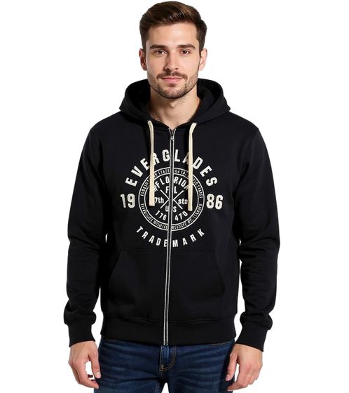 Herren Sweat-Jacke mit Kapuze Baumwoll-Jacke Sweatshirt-Jacke 963394 Schwarz