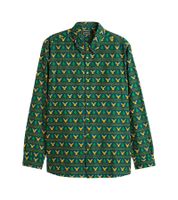 Camicia a maniche lunghe da uomo con motivo natalizio, camicia in cotone 961600 Verde Camicia a maniche lunghe da uomo con motivo natalizio, camicia in cotone 961600 Verde
