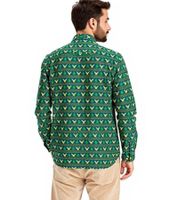 Camicia a maniche lunghe da uomo con motivo natalizio, camicia in cotone 961600 Verde Camicia a maniche lunghe da uomo con motivo natalizio, camicia in cotone 961600 Verde