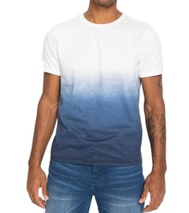 Camiseta de hombre, Camisa de algodón, Camisa elegante de verano, Camisa de manga corta, Slim-Fit 914476 Blanco/Azul