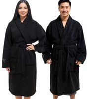 PUMA Unisex Bathrobe with Two Open Side Pockets, Dressing Gown 660008 03 Black PUMA Unisex Bathrobe with Two Open Side Pockets, Dressing Gown 660008 03 Black