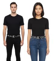 Misfits Gürtel der Punkband Damen oder Herren Leder-Gürtel verstellbarer Freizeit-Gürtel BT102610MIS4 Schwarz