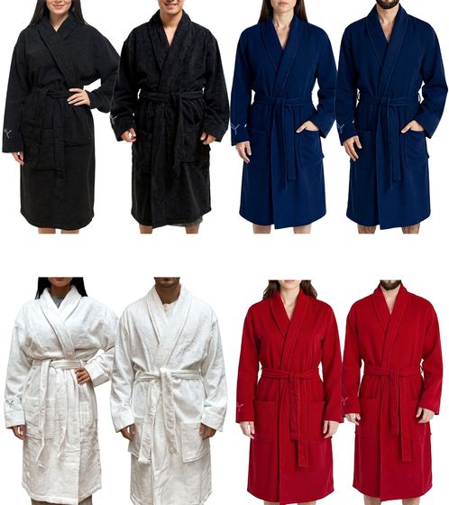 Peignoir PUMA unisexe avec deux poches latérales ouvertes, robe de chambre 660008 Bleu marine, rouge ou blanc