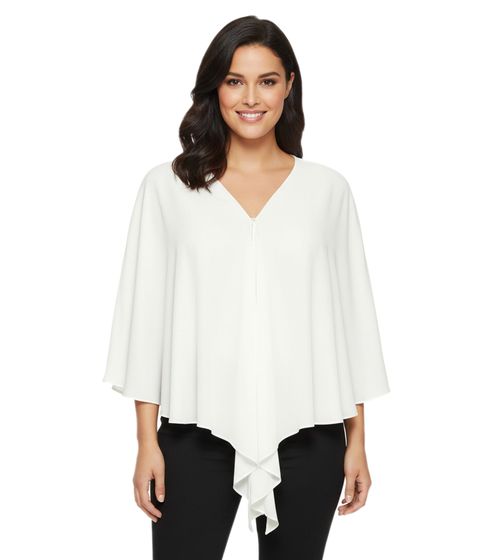 sheego Damen Bluse Überwurf-Bluse mit langer Zipfelform 3/4 Ärmeln Große Größen 134978 Weiß sheego Damen Bluse Überwurf-Bluse mit langer Zipfelform 3/4 Ärmeln Große Größen 134978 Weiß