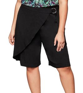 Bermudas Sheego con efecto cruzado para mujer, tallas grandes, 135565, color negro Bermudas Sheego con efecto cruzado para mujer, tallas grandes, 135565, color negro