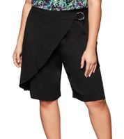 sheego Damen Hosenrock in Wickeloptik Bermuda-Short Große Größen 135565 Schwarz sheego Damen Hosenrock in Wickeloptik Bermuda-Short Große Größen 135565 Schwarz