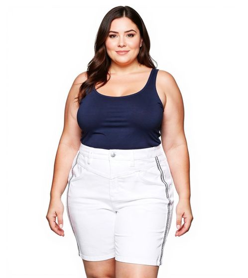 sheego Damen Jeans-Short stylische Denim-Hose Baumwoll-Hose Große Größen 135429 Weiß