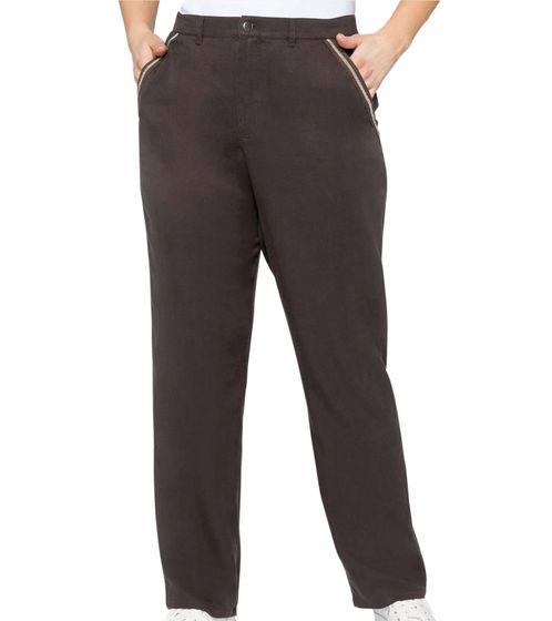 sheego Women's Pants Made of Soft Lyocell Fabric, Everyday Pants, Plus Sizes 134857 Brown